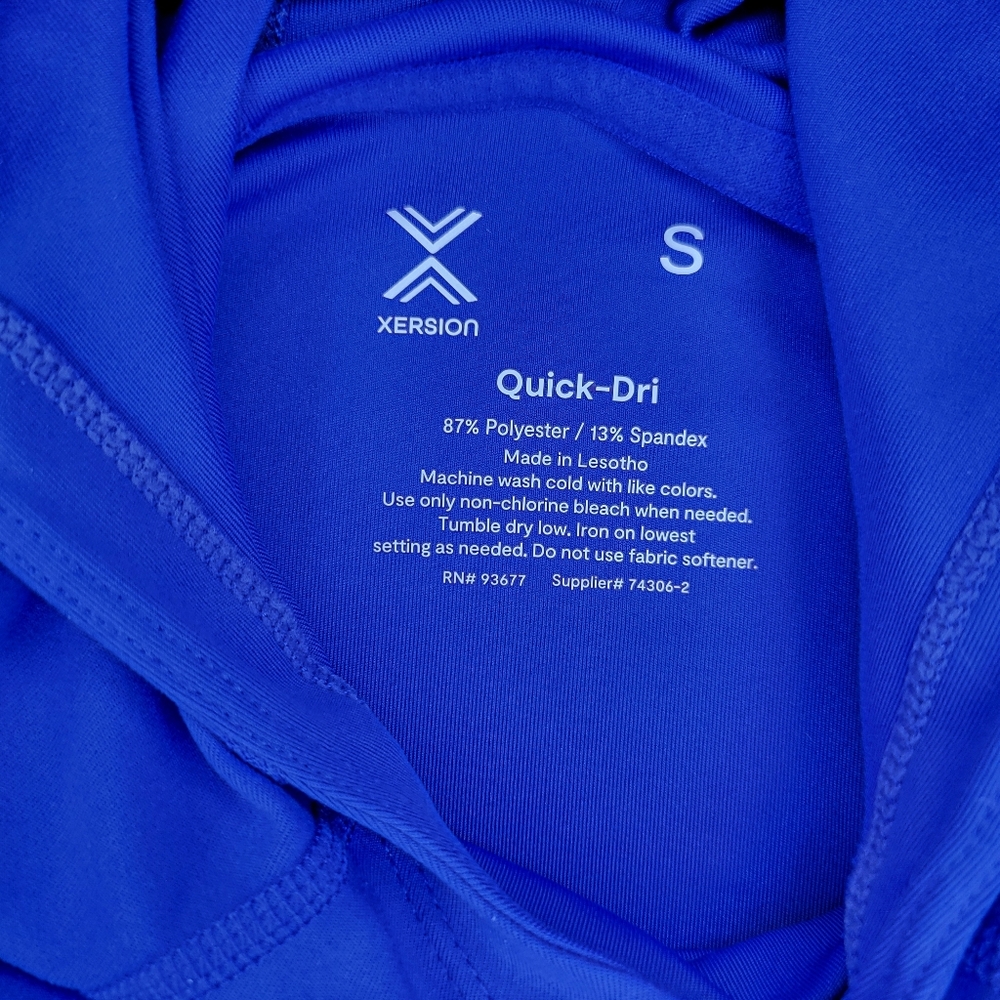 Xersion Quick-Dri Blue Hooded Long Sleeve Athletic Top Small - Picture 6 of 9